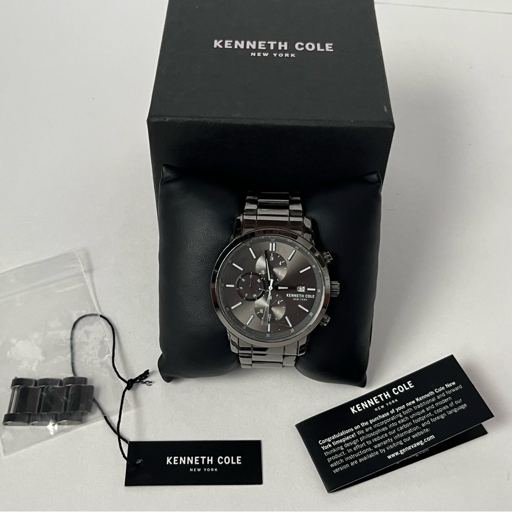 Kenneth Cole Gunmetal  Chronograph Watch